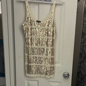 Express Gold Sequin Tank Top